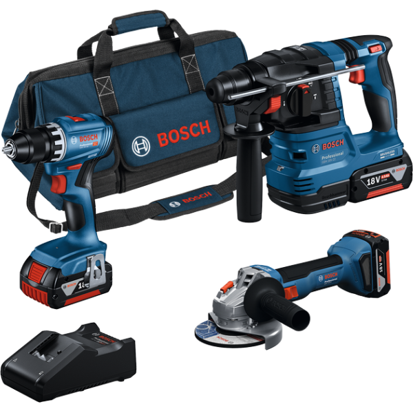 Set combinat Trusă de 3 scule de 18 V: GSR+GWS+GBH+3 x 4.0Ah+GAL 18V-40