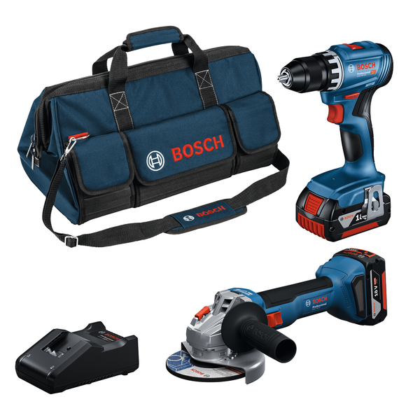 Set combinat Trusă de 2 scule de 18 V GSR + GWS + 2 x 4.0Ah + GAL
