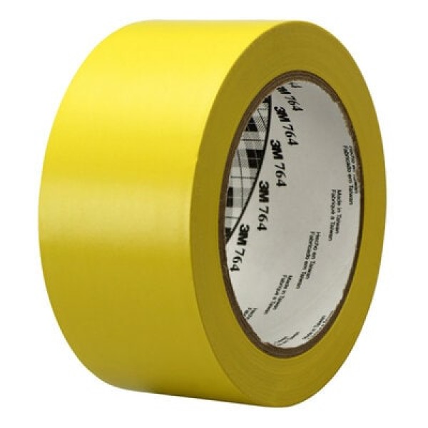 3M™ General Purpose Vinyl Tape 764, Yellow, 50 mm x 33 m, 0.13 mm