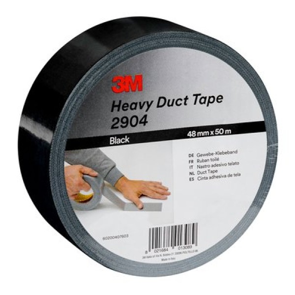 3M™ Heavy Duty Duct Tape 2904, Black, 48 mm x 50 m