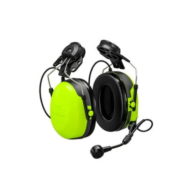 3M™ PELTOR™ CH-3 Headset with PTT Adapter, Hard Hat Attached, MT74H52P3E-111