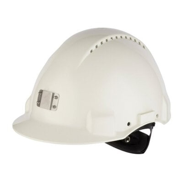 3M™ Hard Hat, Uvicator, Ratchet, Ventilated, Plastic Sweatband, Lamp Holder, White, G3000NUV-10-VI