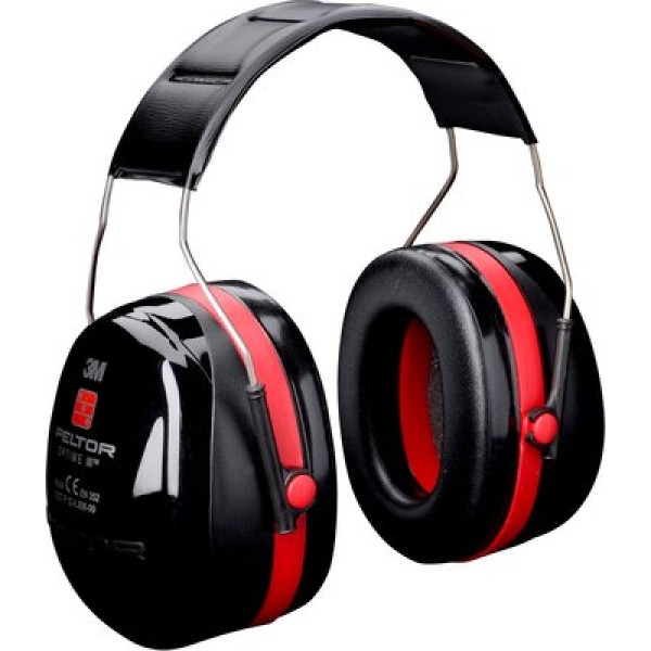3M™ PELTOR™ Optime™ III Earmuffs, Black/Red, Headband, H540A-411-SV