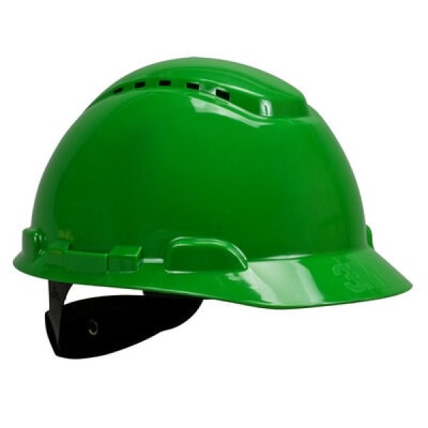3M™ Hard Hat, Ratchet, Ventilated, Plastic Sweatband, Green, H700N-GP