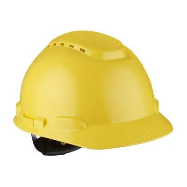 3M™ Hard Hat, Ratchet, Ventilated, Plastic Sweatband, Yellow, H700N-GU