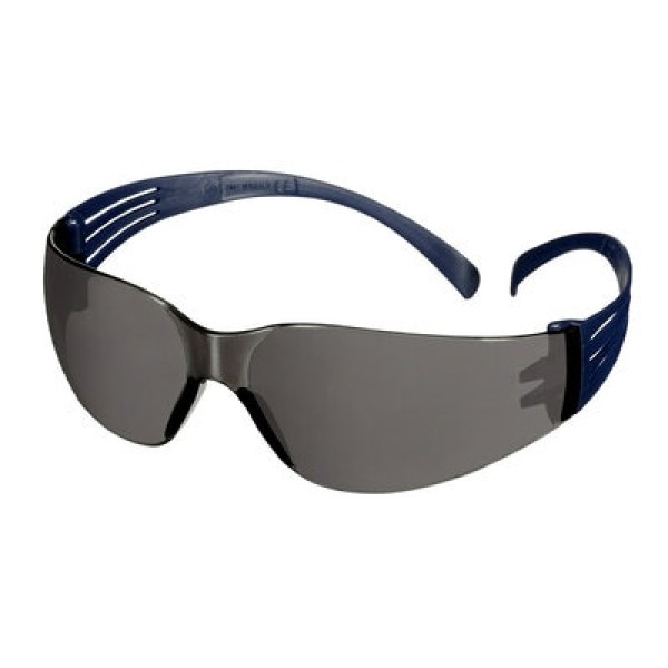3M™ SecureFit™ 100 Safety Glasses, Blue frame, Anti-Scratch / Anti-Fog, Grey lens, SF102AF-BLU-EU