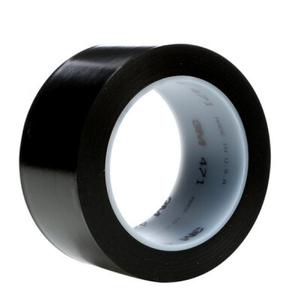 3M™ Vinyl Tape 471, Black, 50 mm x 33 m, 0.14 mm