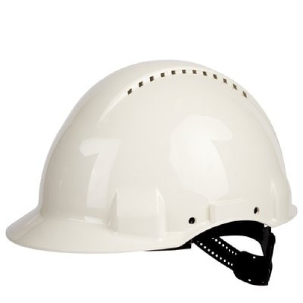 3M™ Hard Hat, Uvicator, Pinlock, Ventilated, Plastic Sweatband, White, G3000CUV-VI