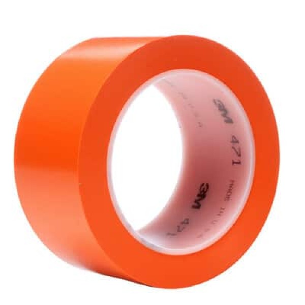 3M™ Vinyl Tape 471, Orange, 1219 mm x 33 m, 0.14 mm, Untrimmed