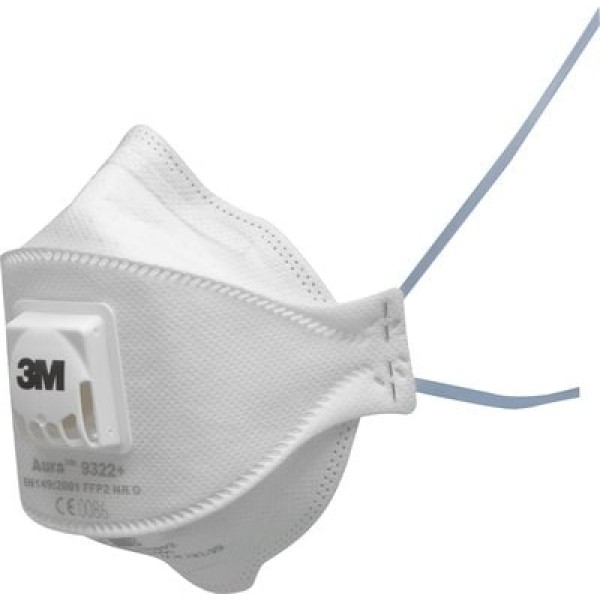 3M™ Aura™ Particulate Respirator, FFP2, Valved, Bulk, 9322+