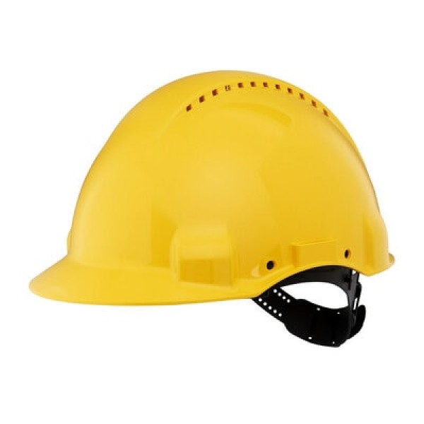 3M™ Hard Hat, Uvicator, Pinlock, Ventilated, Plastic Sweatband, Yellow, G3000CUV-GU