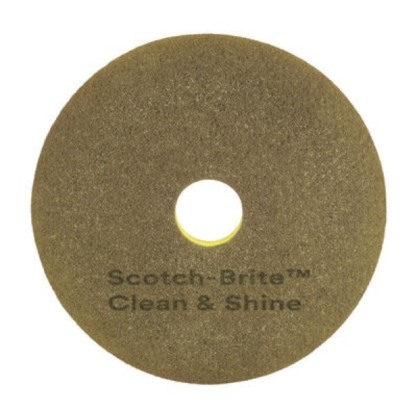Scotch-Brite™ Clean & Shine Double Sided Floor Pads, Brown, 330 mm, 5/Case