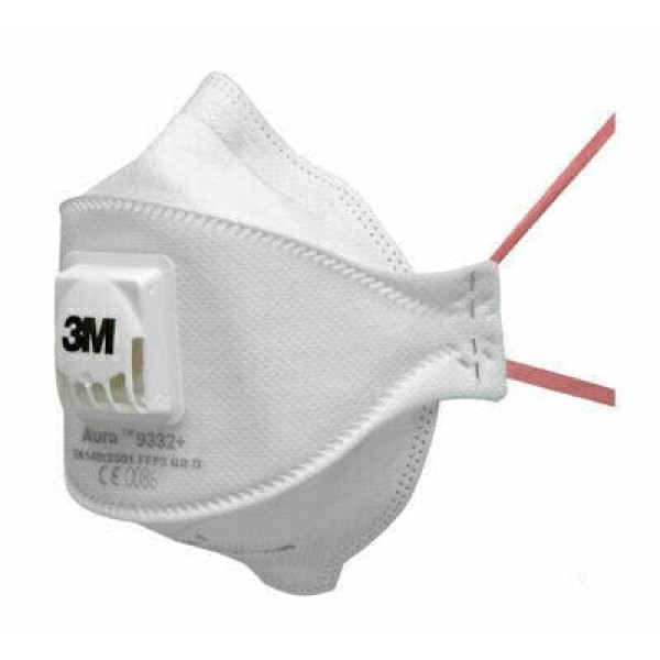 3M™ Aura™ Particulate Respirator, FFP3, Valved, Bulk, 9332+