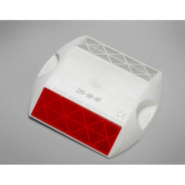 3M™ Raised Pavement Marker RPM-290-WR (White/Red Lens, White Body, Two-Way, 100 per carton)