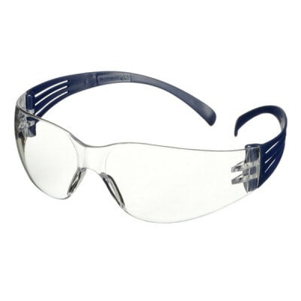 3M™ SecureFit™ 100 Safety Glasses, Blue frame, Anti-Scratch, Clear lens, SF101AS-BLU-EU