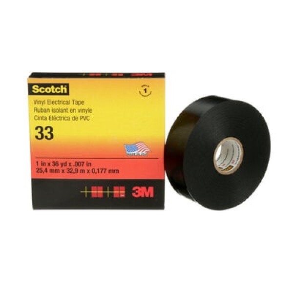 Scotch® Vinyl Electrical Tape 33, Black, 25 mm x 33 m