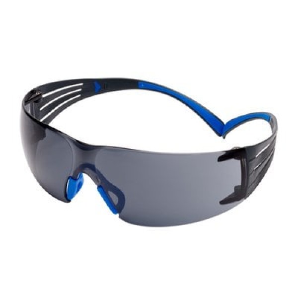 3M™ SecureFit™ 400 Safety Glasses, Blue/Grey Frame, Scotchgard™ Anti-Fog/Anti-Scratch Coating (K&N), Grey Lens, SF402SGAF-BLU-EU
