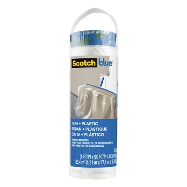 ScotchBlue™ Pre-taped Painter's Plastic Refill PT2093EL-48, 1,21 m x 27,4 m (33,4 m2), 1 Roll/Pack