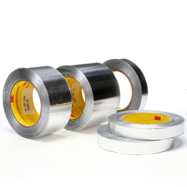 3M™ Aluminium Foil Tape 425, Silver, 25 mm x 55 m, 0.12 mm