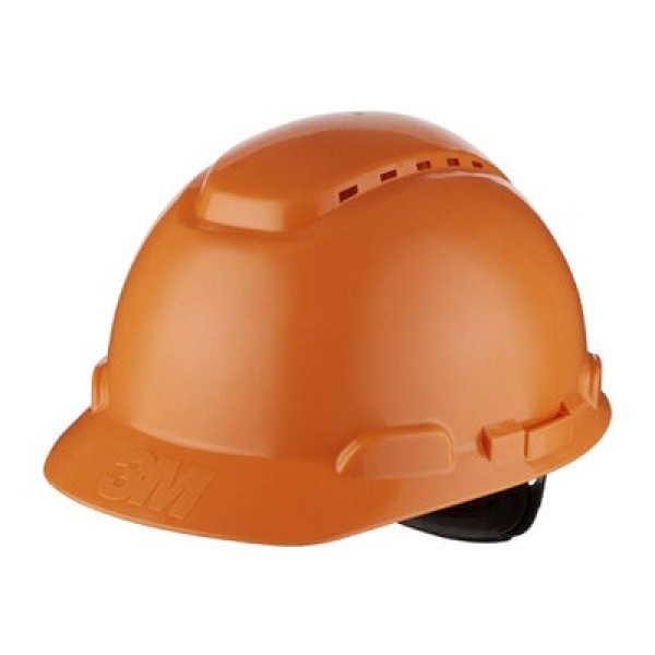 3M™ Hard Hat, Ratchet, Ventilated, Plastic Sweatband, Orange, H700N-OR