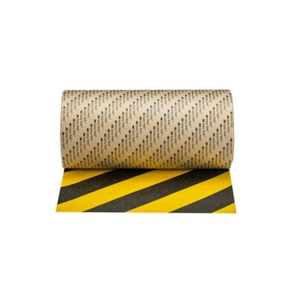 3M™ Safety-Walk™ Slip-Resistant General Purpose Tapes and Treads 613, Black/Yellow Stripe, 152.4 mm x 18.3 m, Roll, 1/case