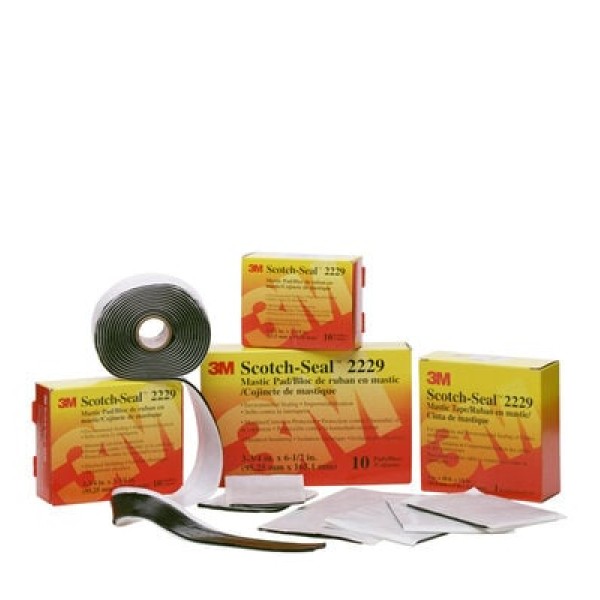 3M™ Scotch-Seal™ Mastic Tape Compound 2229, 95.3 mm x 3.048 m, Black, 1 roll/carton, 8 rolls/case
