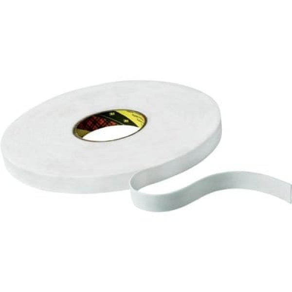 3M™ Double Coated Foam Tape 9508W, White, 1500 mm x 66 m, 0.8 mm