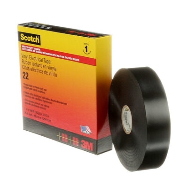 Scotch® Vinyl Electrical Tape 22, Black, 25 mm x 33 m
