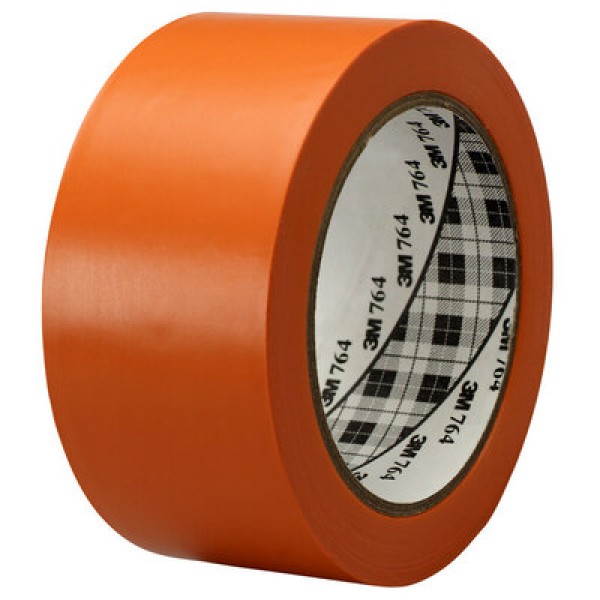 3M™ General Purpose Vinyl Tape 764, Orange, 50 mm x 33 m, 0.13 mm