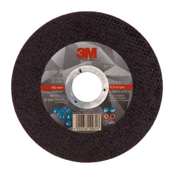 3M™ Silver Cut-Off Wheel, T41, 115 mm x 1 mm x 22.2 mm