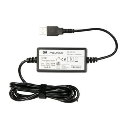 3M™ PELTOR™ USB Charger Cable, FR09 for Lite-Com BRS Headset Battery, ACK053