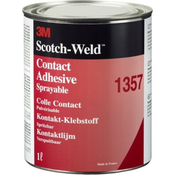 3M™ Neoprene High Performance Contact Adhesive 1357, Grey-Green, 1 L