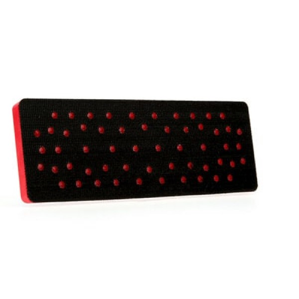 3M™ Hookit™ Clean Sanding Pad 28531, 70 mm x 198 mm x 12.7 mm 33 Holes Red Foam, 5 per case