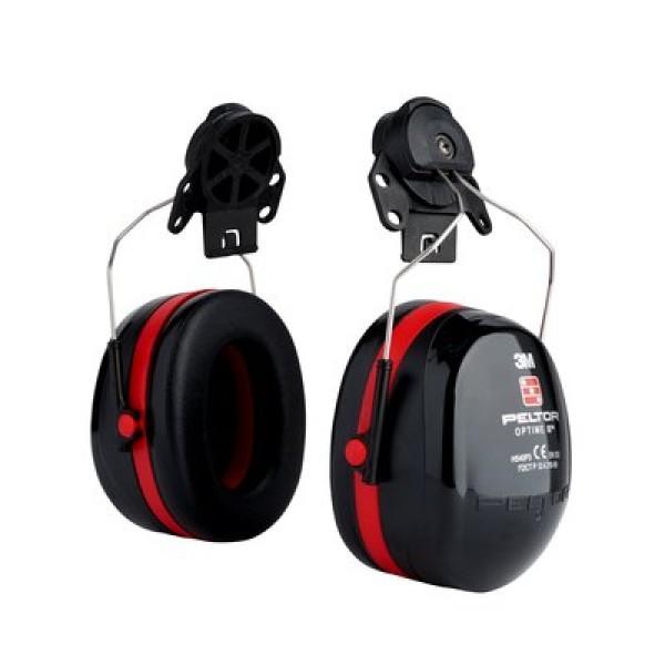 3M™ PELTOR™ Optime™ III Earmuffs, Black/Red, Helmet Mounted, H540P3E-413-SV