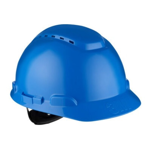 3M™ Hard Hat, Ratchet, Ventilated, Plastic Sweatband, Blue, H700N-BB