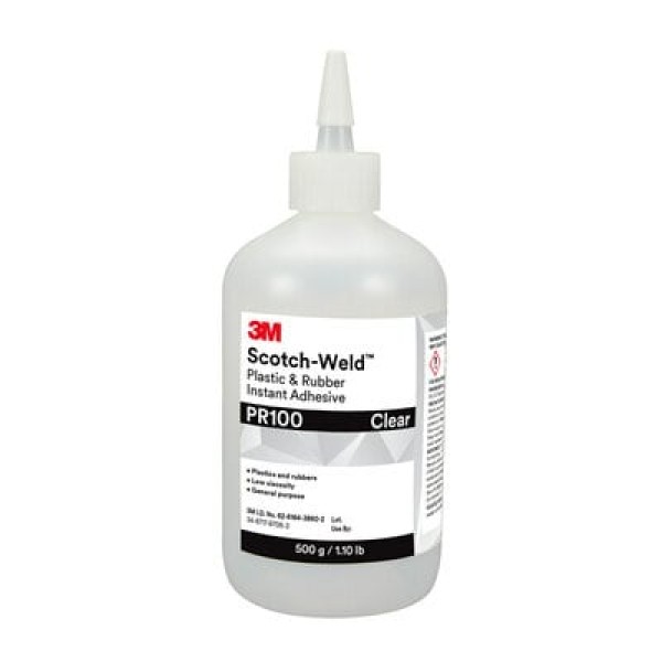 3M™ Scotch-Weld™ Plastic & Rubber Instant Adhesive PR100, Transparent, 500 g