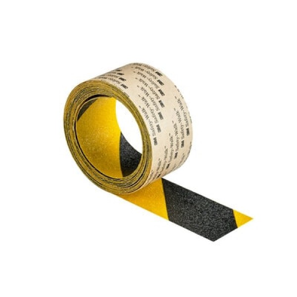 3M™ Safety-Walk™ Slip-Resistant General Purpose Tapes and Treads 613, Black/Yellow Stripe, 50.8 mm x 18.3 m, Roll, 2/case