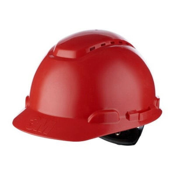 3M™ Hard Hat, Ratchet, Ventilated, Plastic Sweatband, Red, H700N-RD