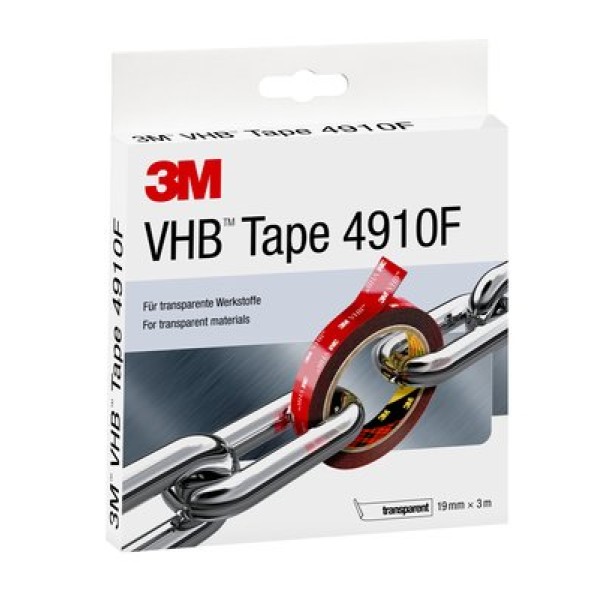 3M™ VHB™ Tape 4910F, Transparent, 19 mm x 3 m, 1.0 mm