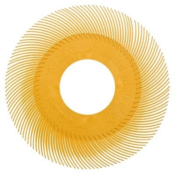 Scotch-Brite™ Radial Bristle Brush BB-ZB, 152 mm x 11.11 mm x 25.4 mm, P80, Yellow, Type C, With adapter