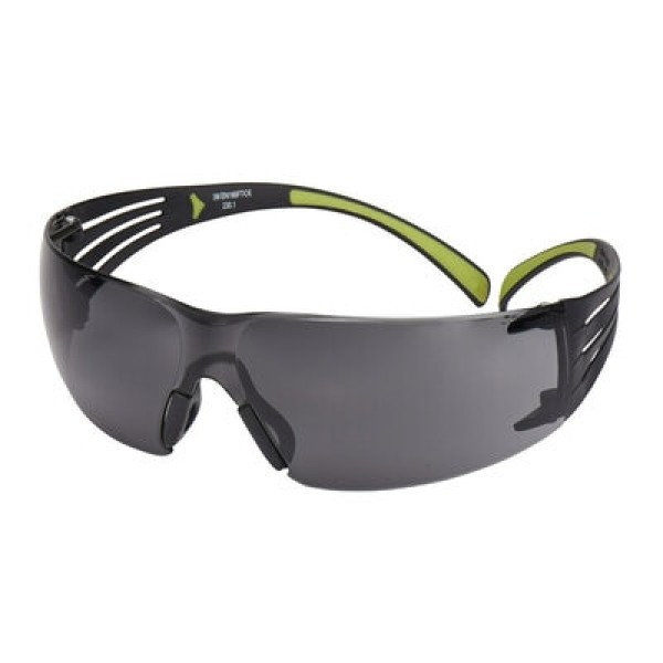 3M™ SecureFit™ 400 Safety Glasses, Black/Green frame, Anti-Scratch / Anti-Fog, Grey Lens, SF402AS/AF-EU