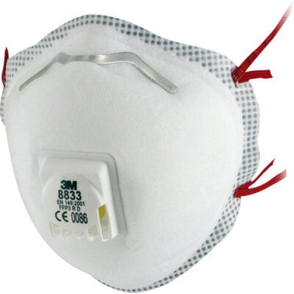 3M™ Particulate Respirator, FFP3, Valved, 8833