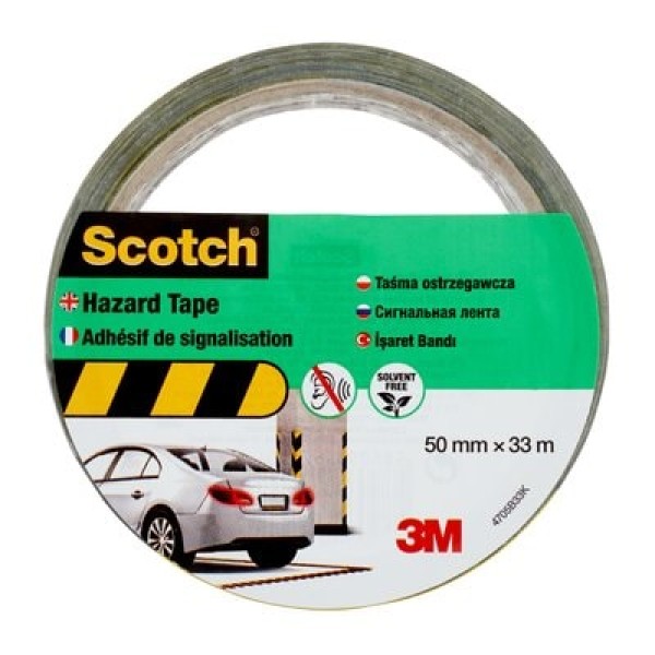 Scotch® Marking Tape 4705, 50 mm x 33 m, Black/Yellow, 1 Roll