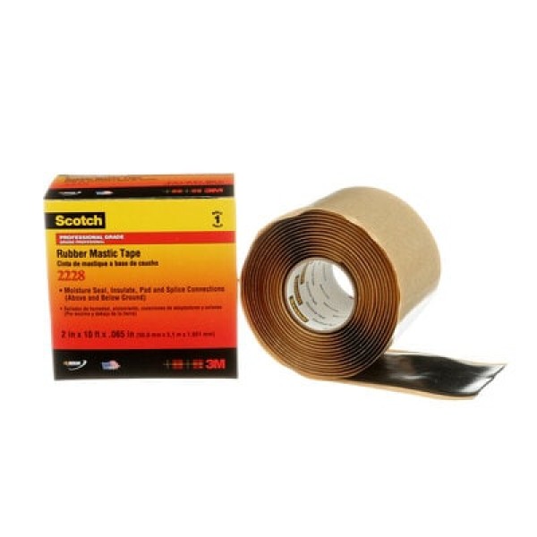 Scotch® Rubber Mastic Tape 2228, Black, 50.8 mm x 3 m, 1.65 mm
