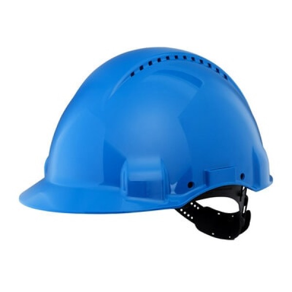 3M™ Hard Hat, Uvicator, Pinlock, Ventilated, Plastic Sweatband, Blue, G3000CUV-BB