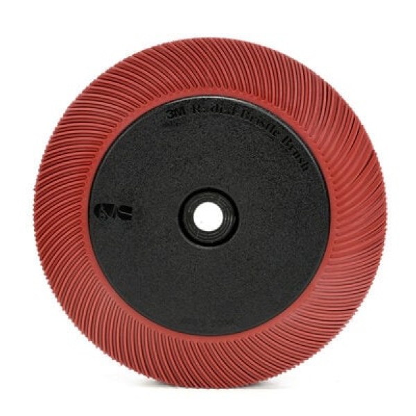 Scotch-Brite™ Radial Bristle Brush BB-ZB, 193.7 mm x 25.4 mm x 31.8 mm, P220, Red, Type C, With adapter