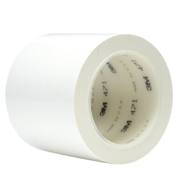 3M™ Vinyl Tape 471, White, 1219 mm x 33 m, 0.14 mm, Untrimmed