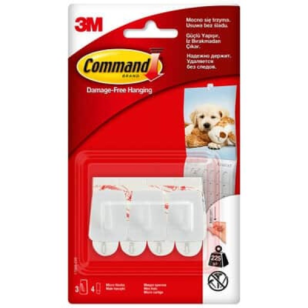 Command™ Strips and Mini Hooks White, 17066-CIS