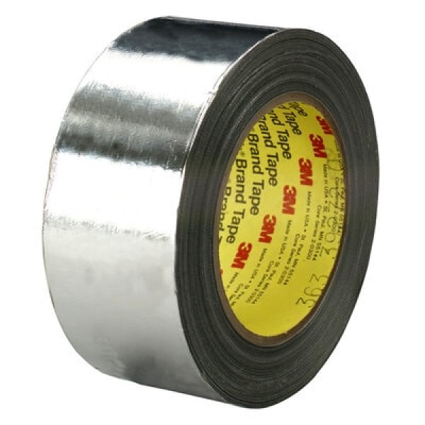 3M™ High Temperature Aluminium Foil/Glass Cloth Tape 363, Silver, 51 mm x 33 m, 0.19 mm