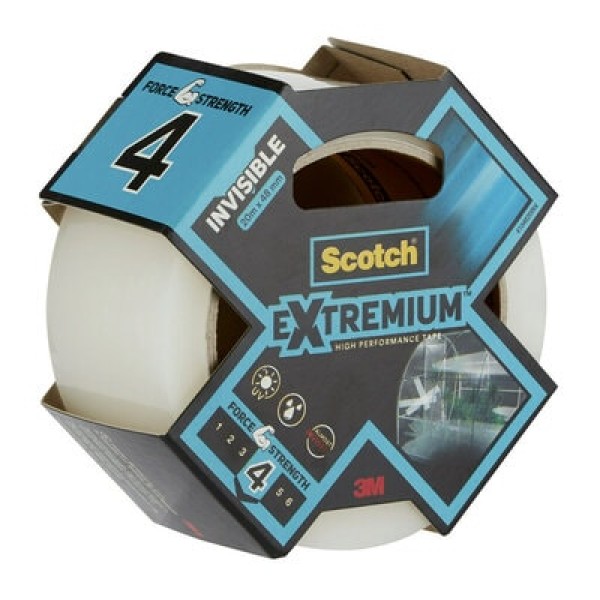 Scotch® Extremium™ INVISIBLE High performance Duct Tape, 20 m x 48 mm, 1 Roll/Pack